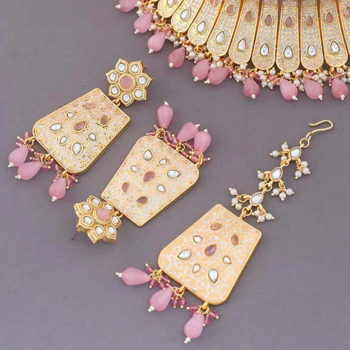 Blush Yukta Hasli Kundan Jewellery Set - EOSS