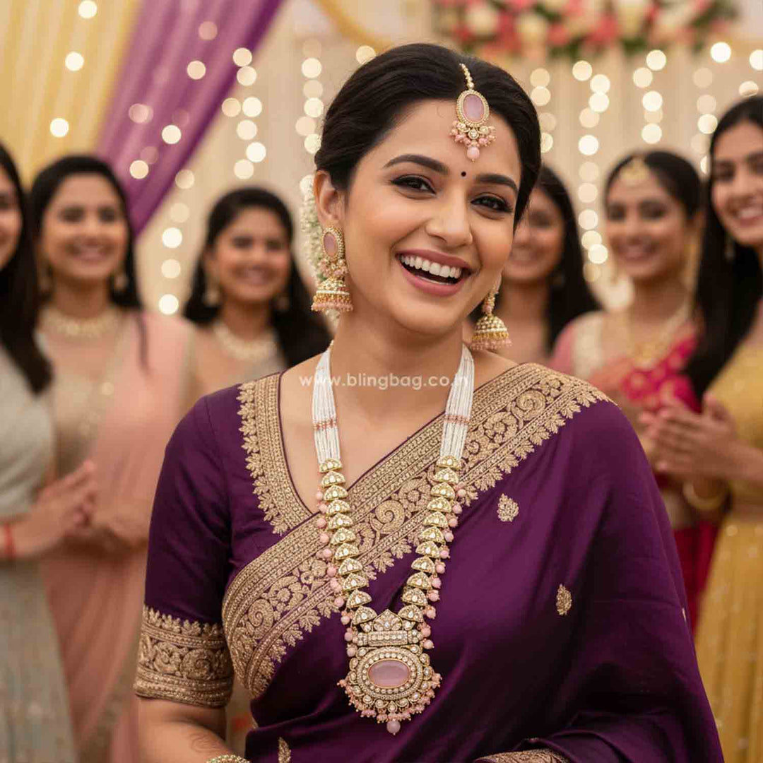 Blush Ziya Kundan Jewellery Set