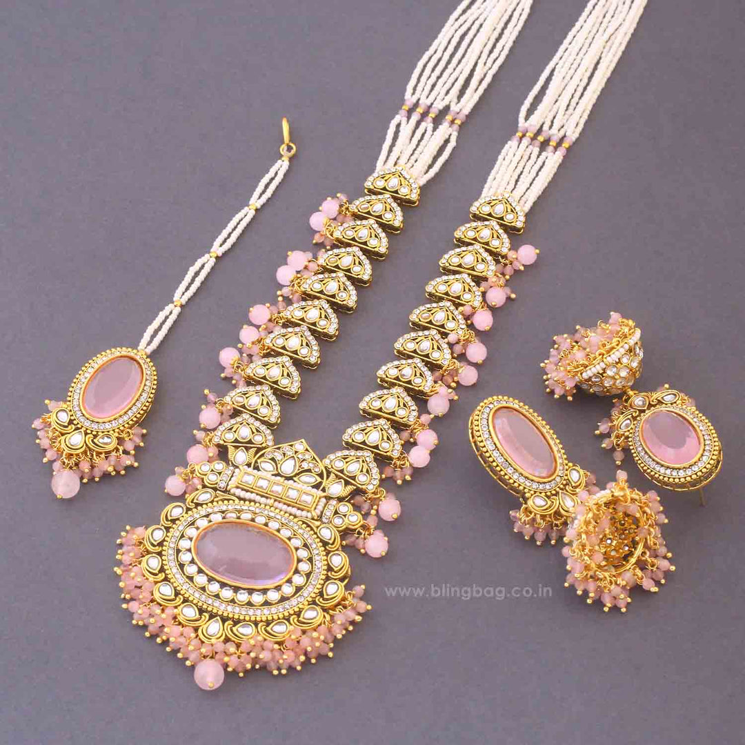 Blush Ziya Kundan Jewellery Set