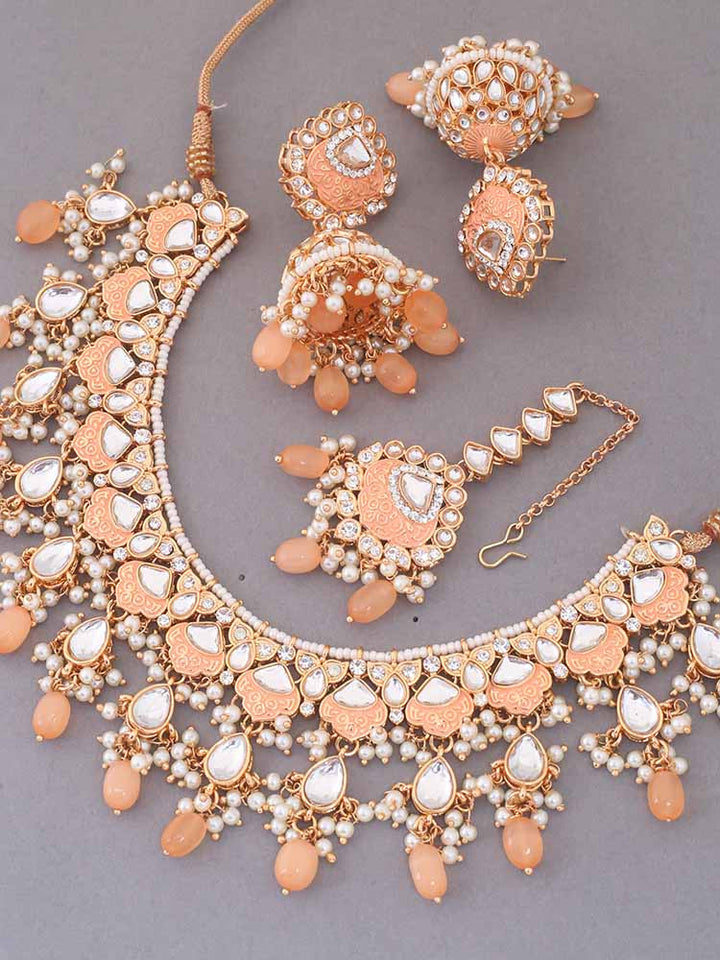 Brown Dhamini Jewellery Set