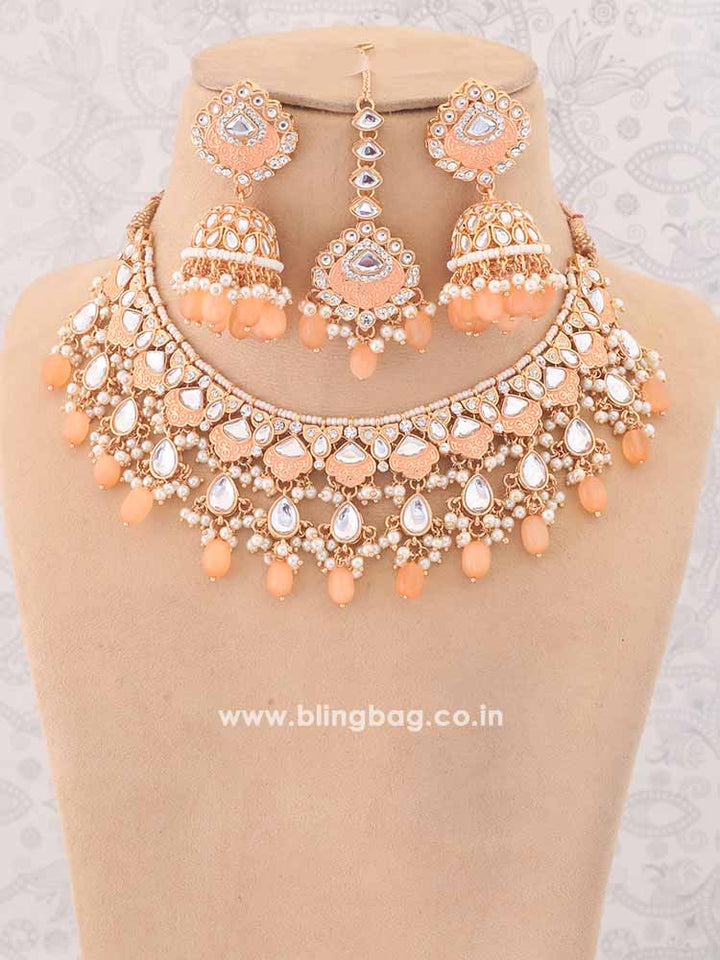 Brown Dhamini Jewellery Set