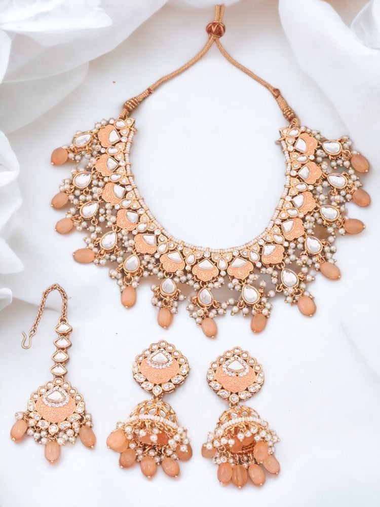 Brown Dhamini Jewellery Set