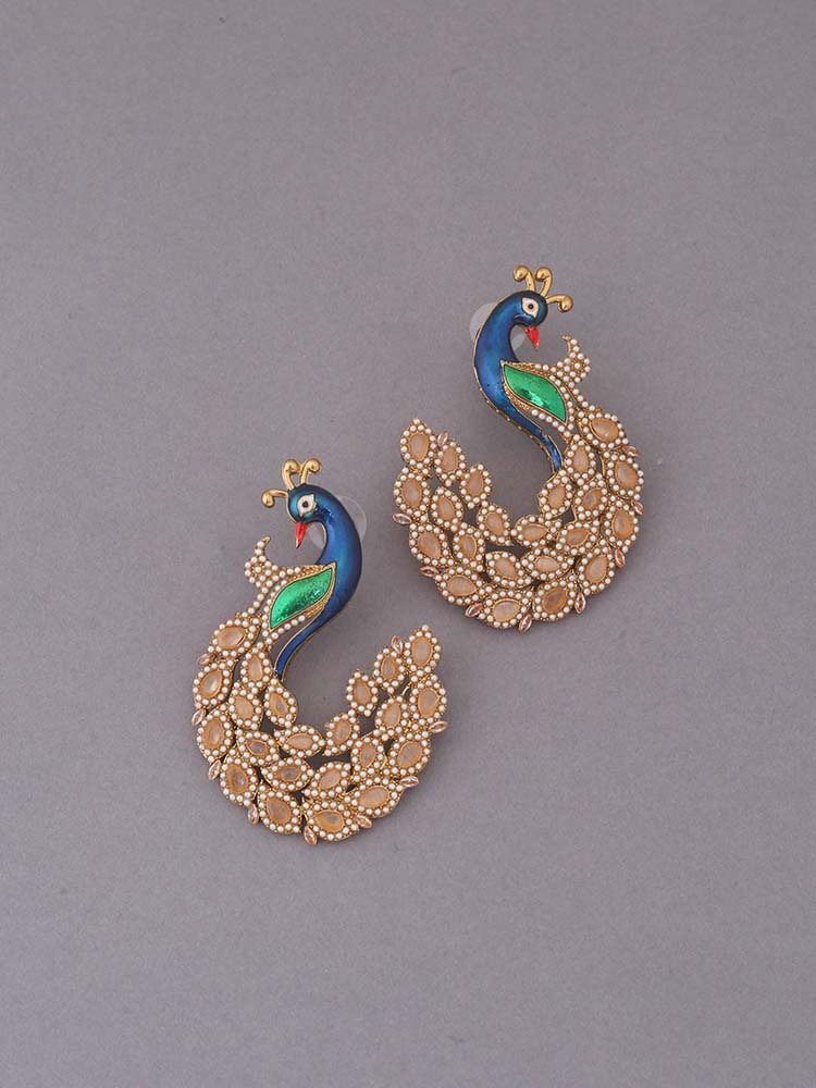 Brown Mayura Ethnic Earrings