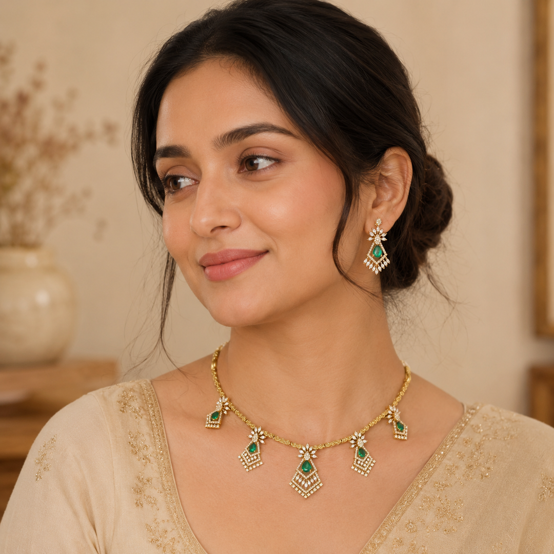 Emerald Solenne Victorian Jewellery Set - New Arrival