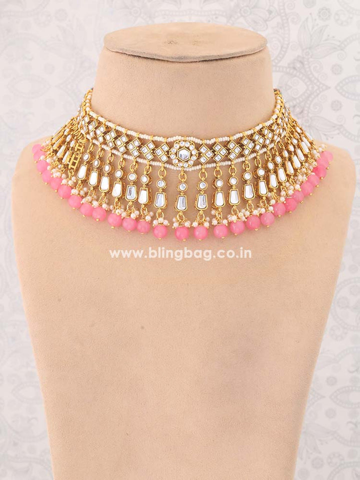 Coral Aanandi Kundan Jewellery Set