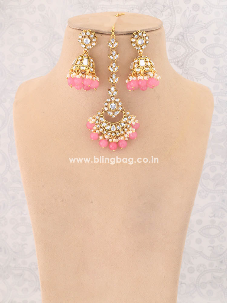 Coral Aanandi Kundan Jewellery Set