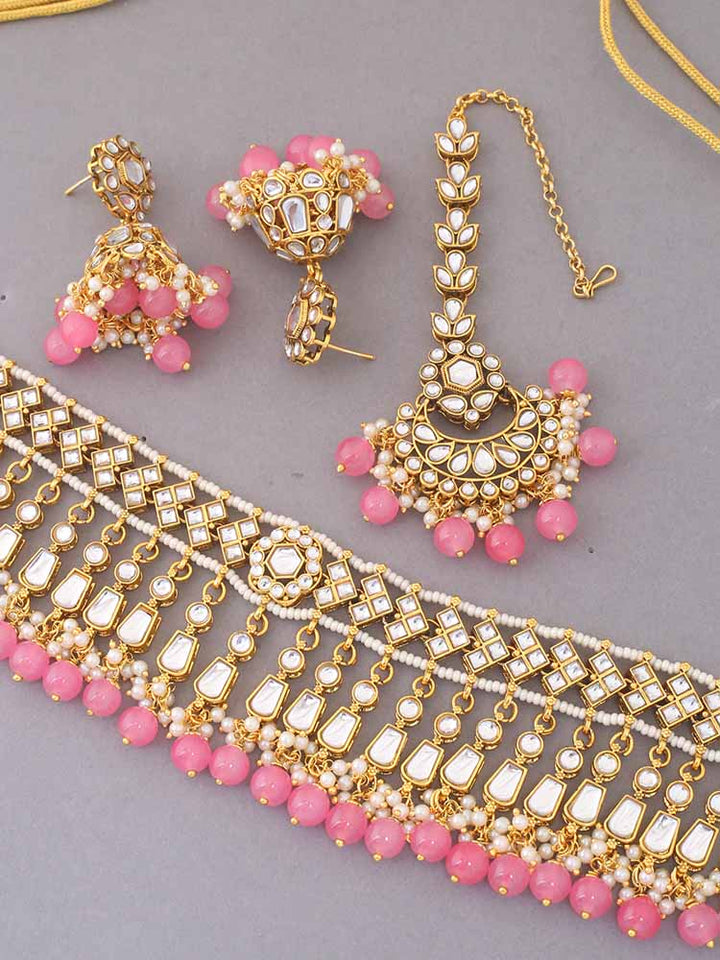 Coral Aanandi Kundan Jewellery Set