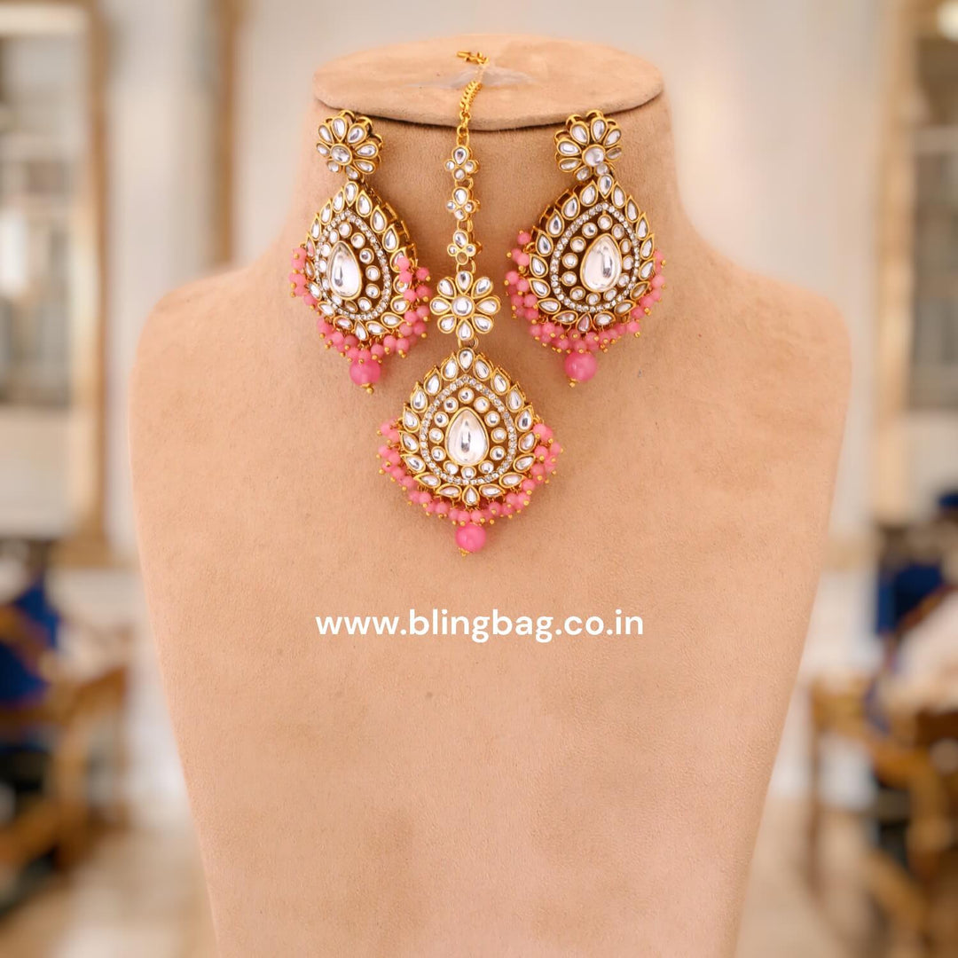 Coral Bhavya Kundan Jewellery Set