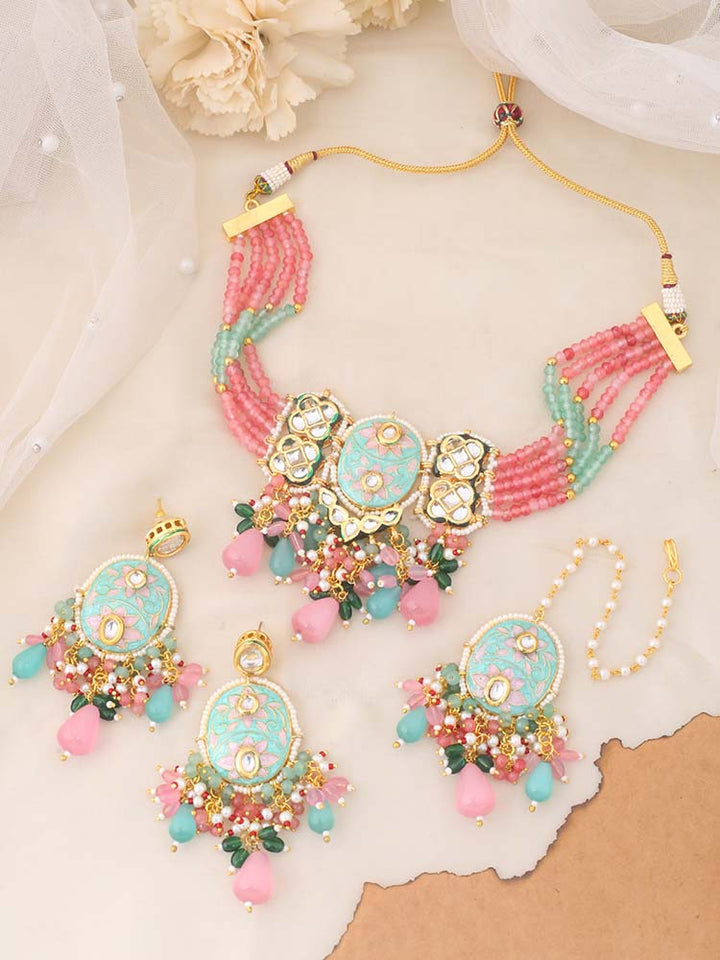 Coral Eeshika Jewellery Set