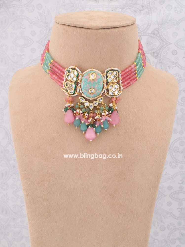 Coral Eeshika Jewellery Set