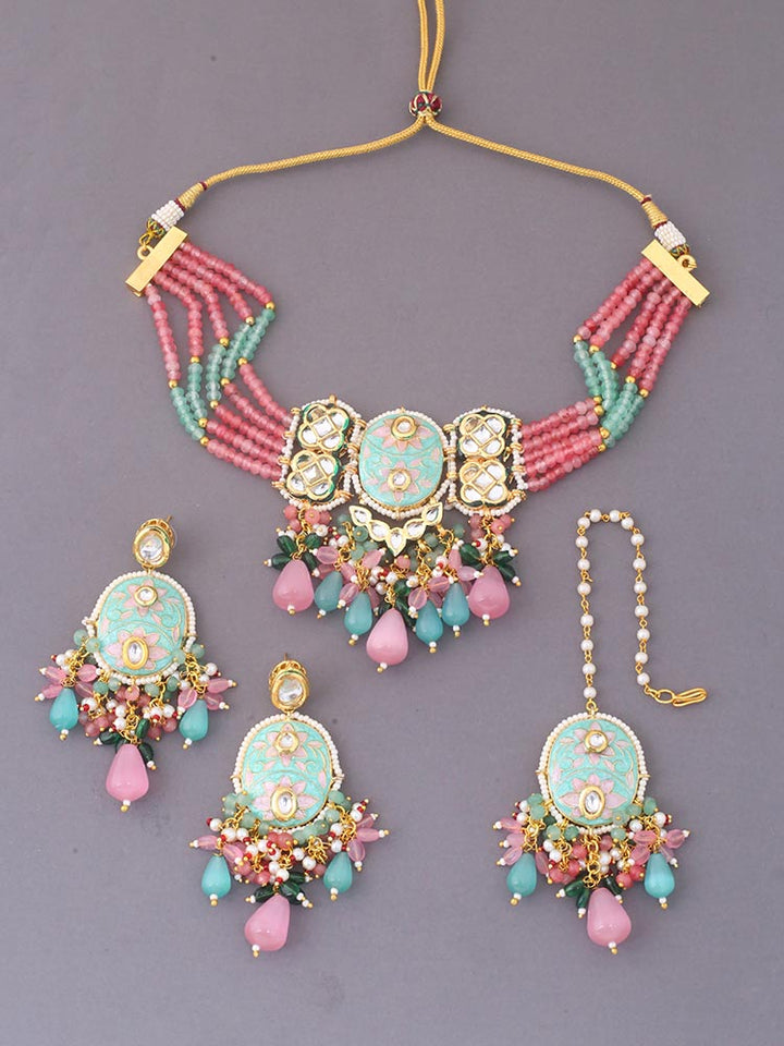Coral Eeshika Jewellery Set