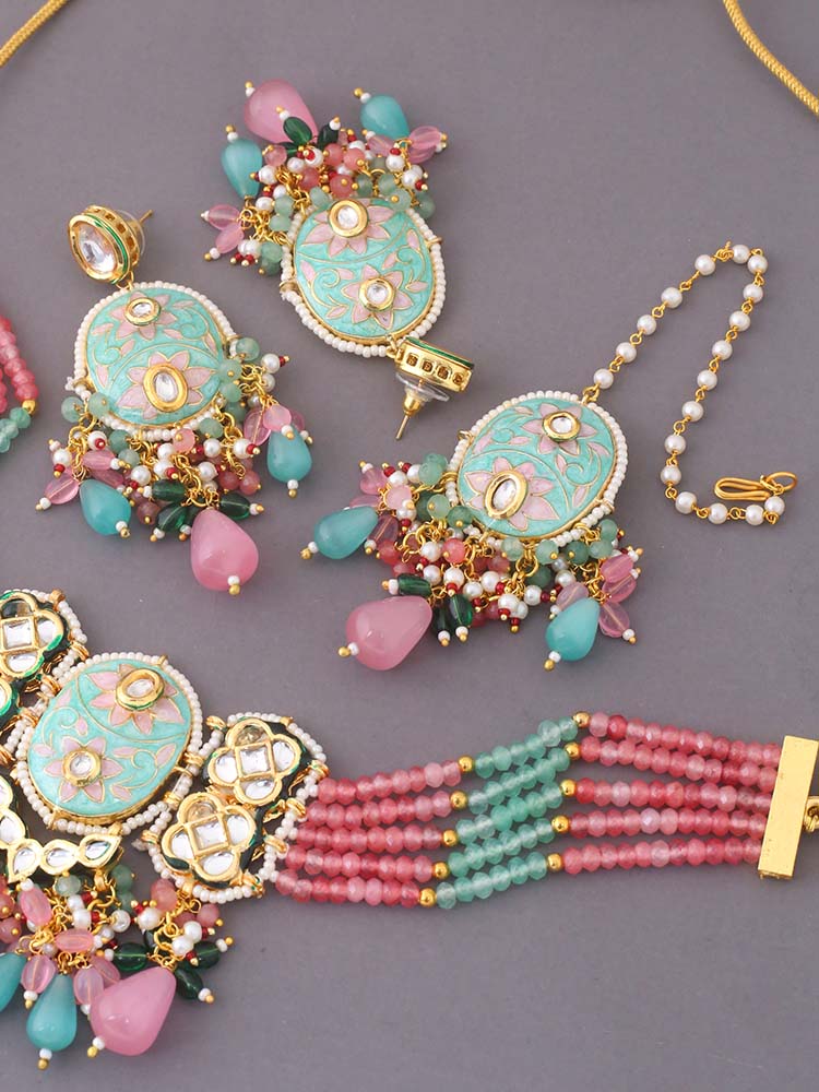 Coral Eeshika Jewellery Set