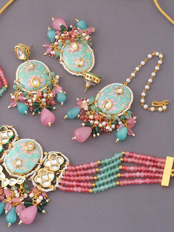 Coral Eeshika Jewellery Set