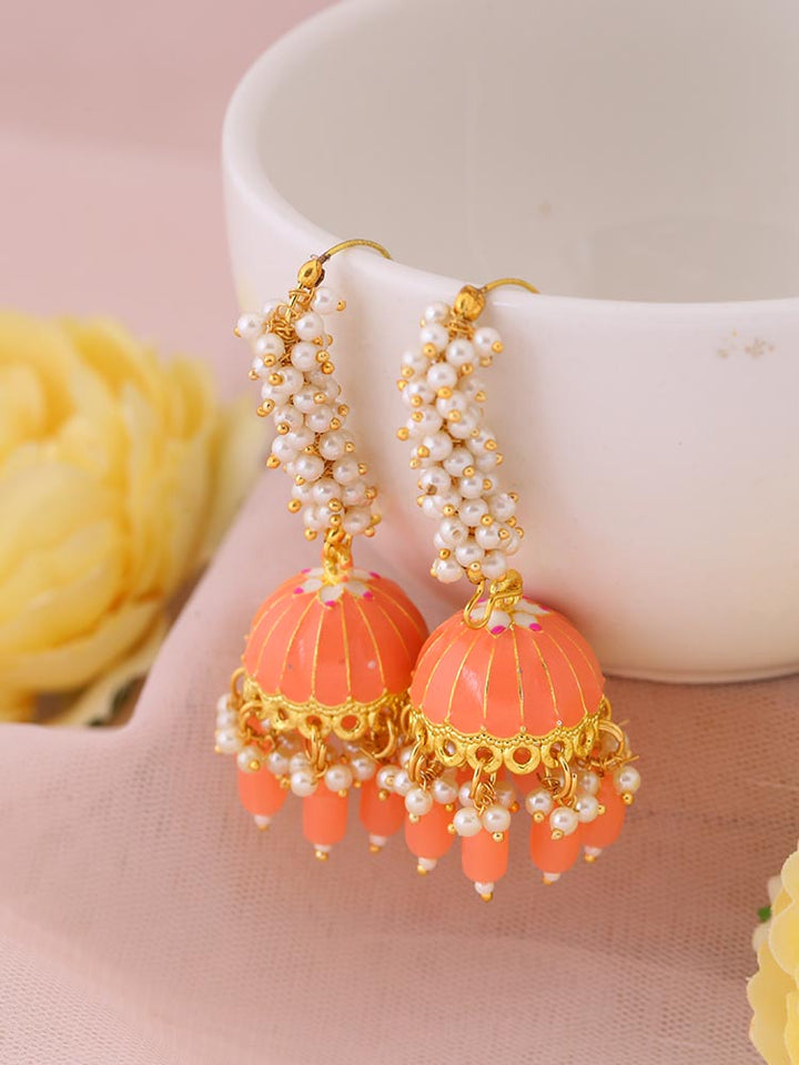 Coral Milana Jhumkis