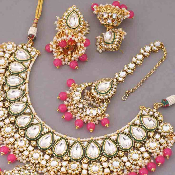 Coral Varuni Kundan Jewellery Set