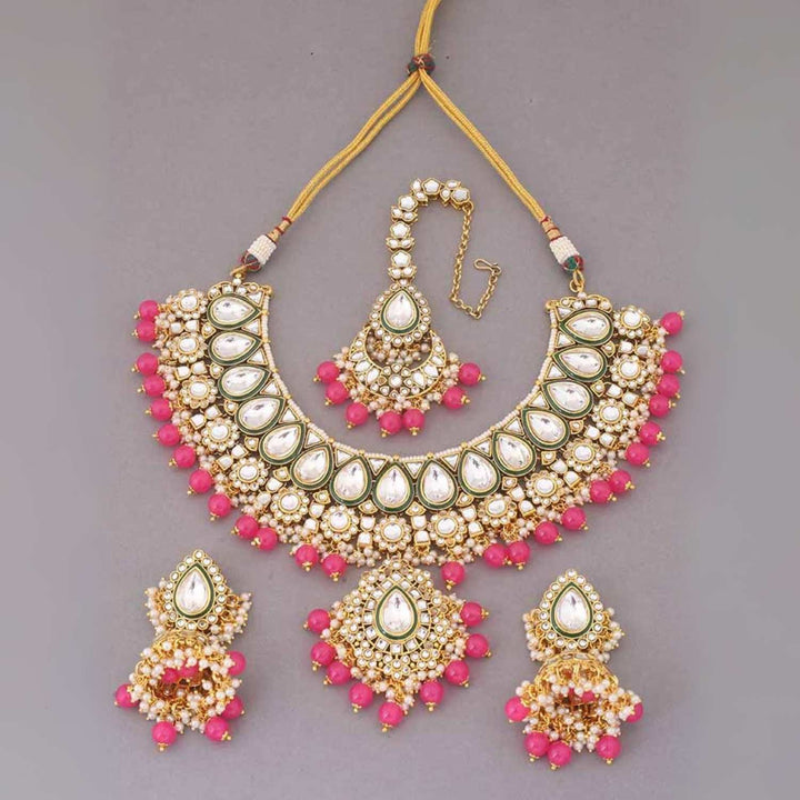 Coral Varuni Kundan Jewellery Set
