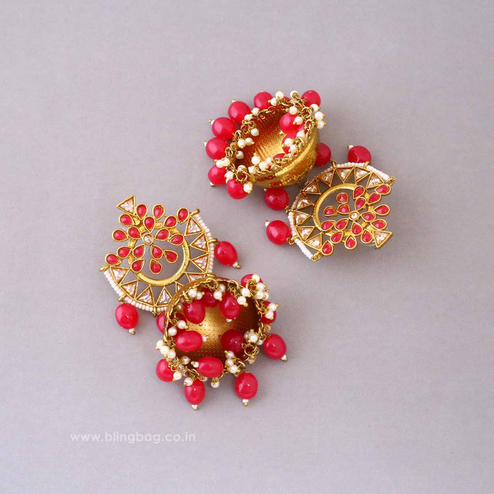 Dark Pink Tez Jhumkis - EOSS