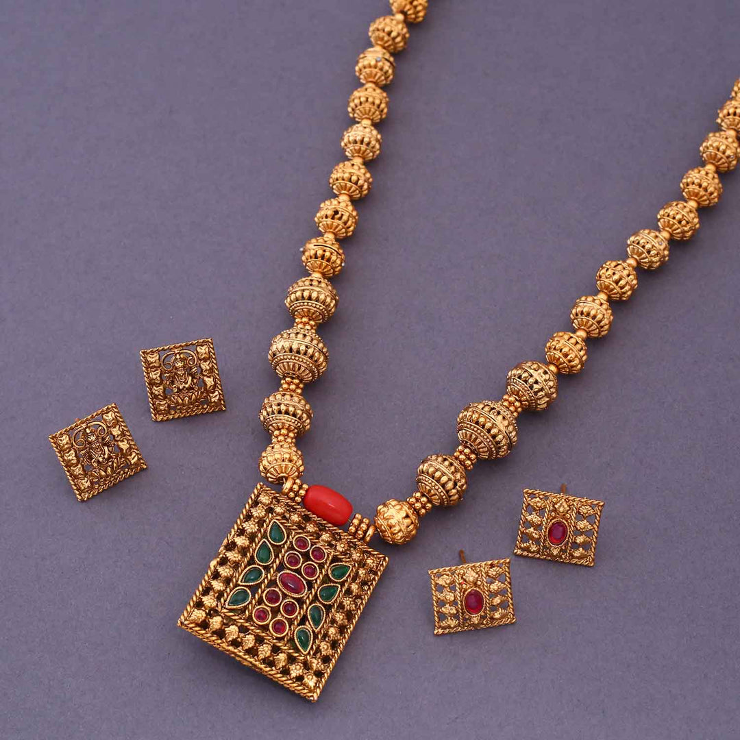 Dharmada Reversible Temple Jewellery Set- New Arrival