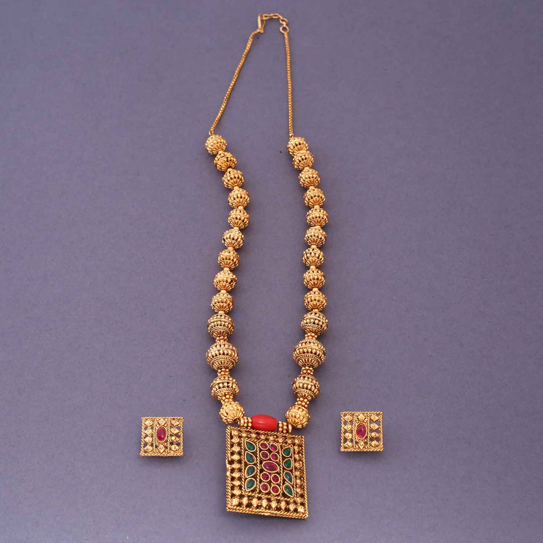 Dharmada Reversible Temple Jewellery Set- New Arrival