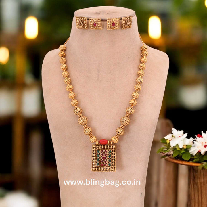 Dharmada Reversible Temple Jewellery Set- New Arrival