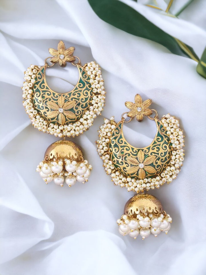 Emerald Aakriti Ethnic Jhumkis