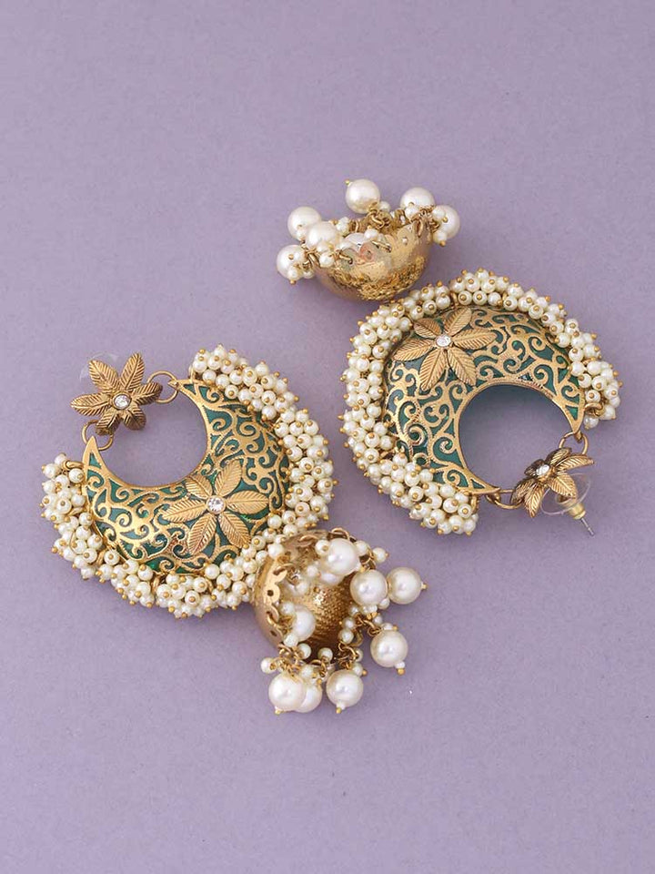 Emerald Aakriti Ethnic Jhumkis