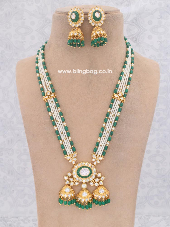 Emerald Aaliah Kundan Jewellery Set