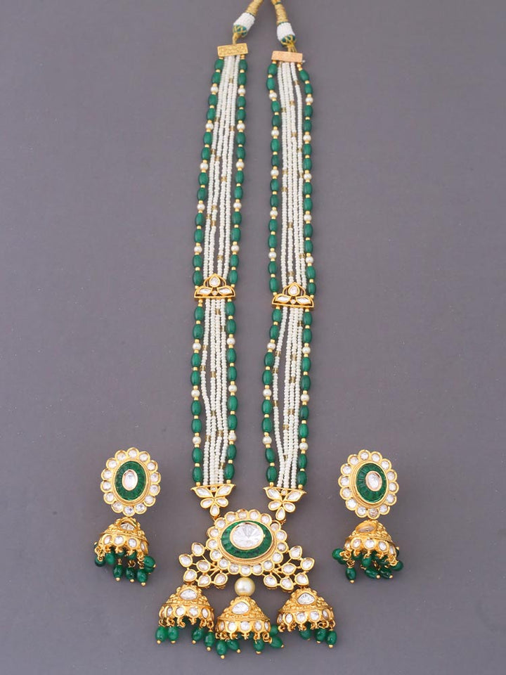 Emerald Aaliah Kundan Jewellery Set