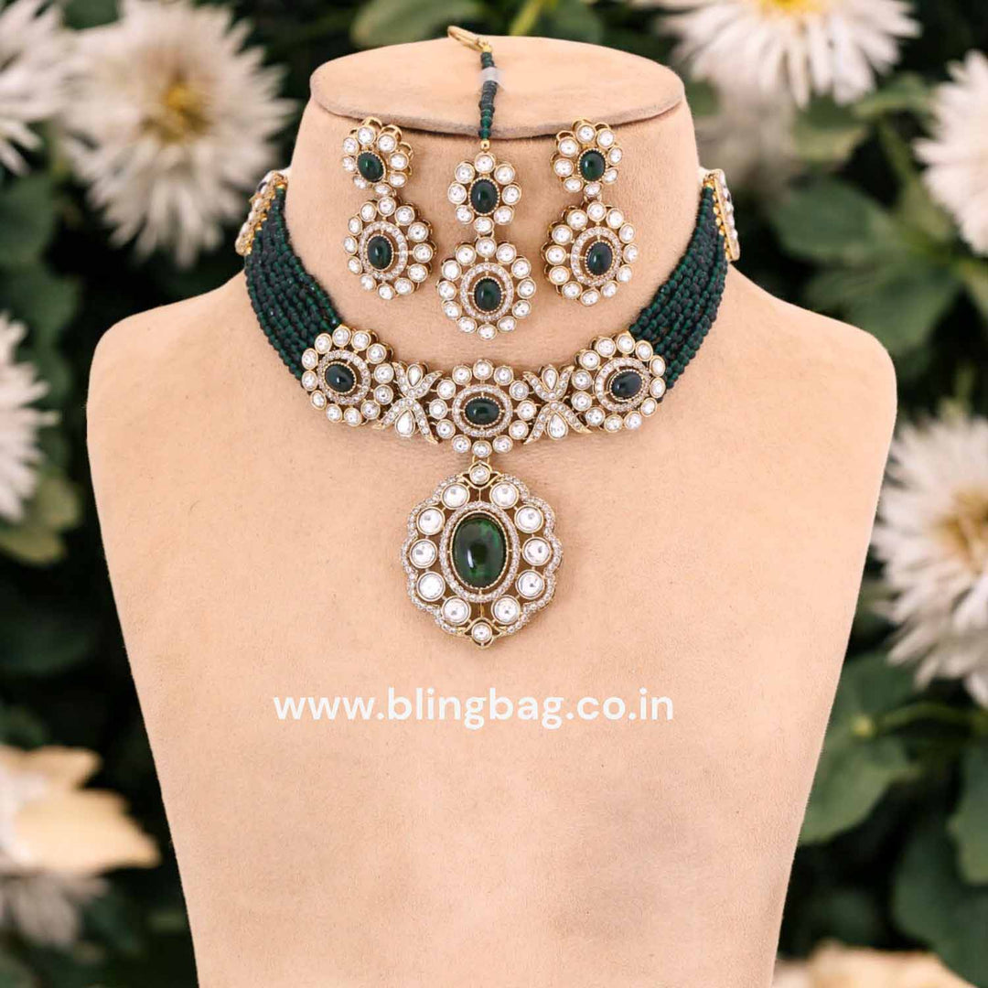 Emerald Aaravni Victorian Jewellery Set- New Arrival