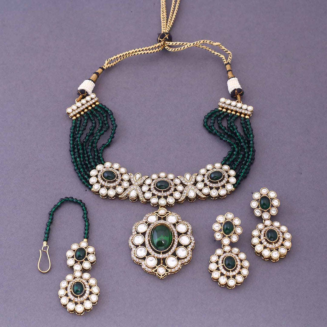 Emerald Aaravni Victorian Jewellery Set- New Arrival