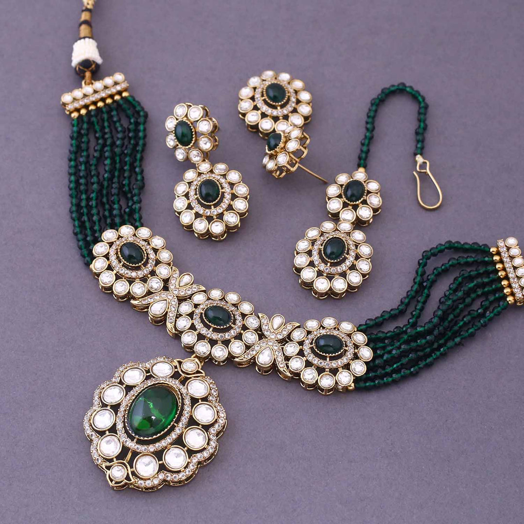 Emerald Aaravni Victorian Jewellery Set- New Arrival