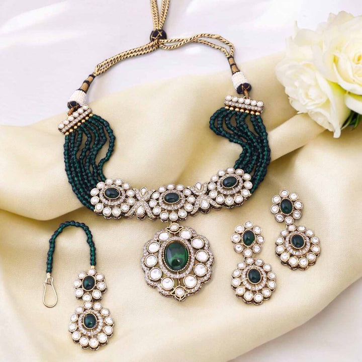 Emerald Aaravni Victorian Jewellery Set- New Arrival
