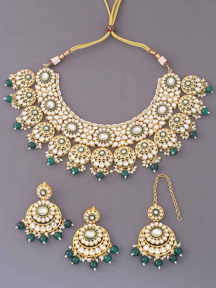 Emerald Aarti Jewellery Set
