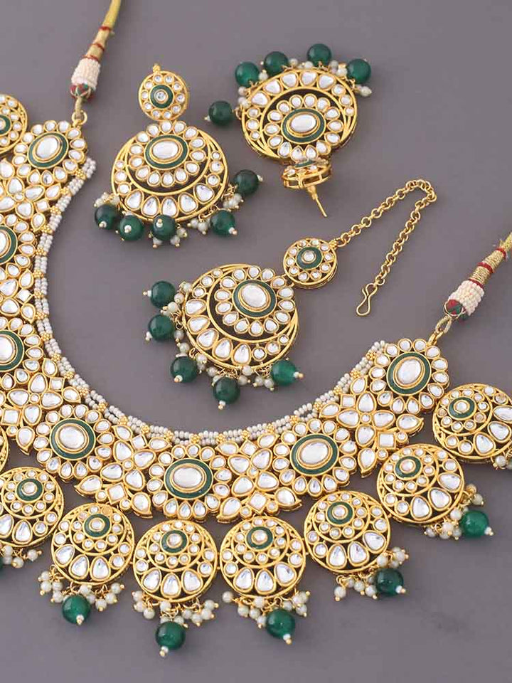 Emerald Aarti Jewellery Set