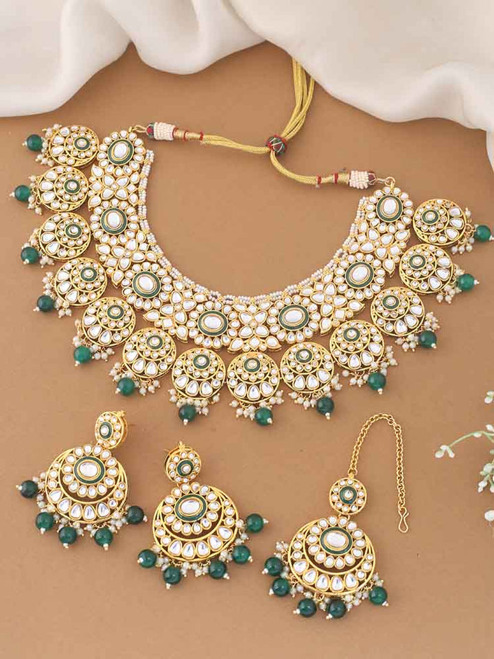 Emerald Aarti Jewellery Set