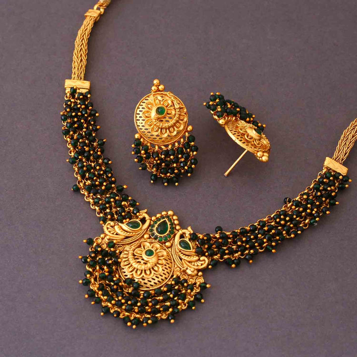 Emerald Aashara Antique Jewellery Set- New Arrival
