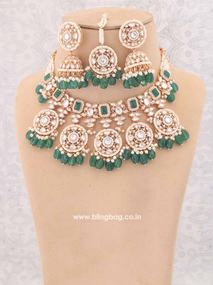 Emerald Abhra Jewellery Set