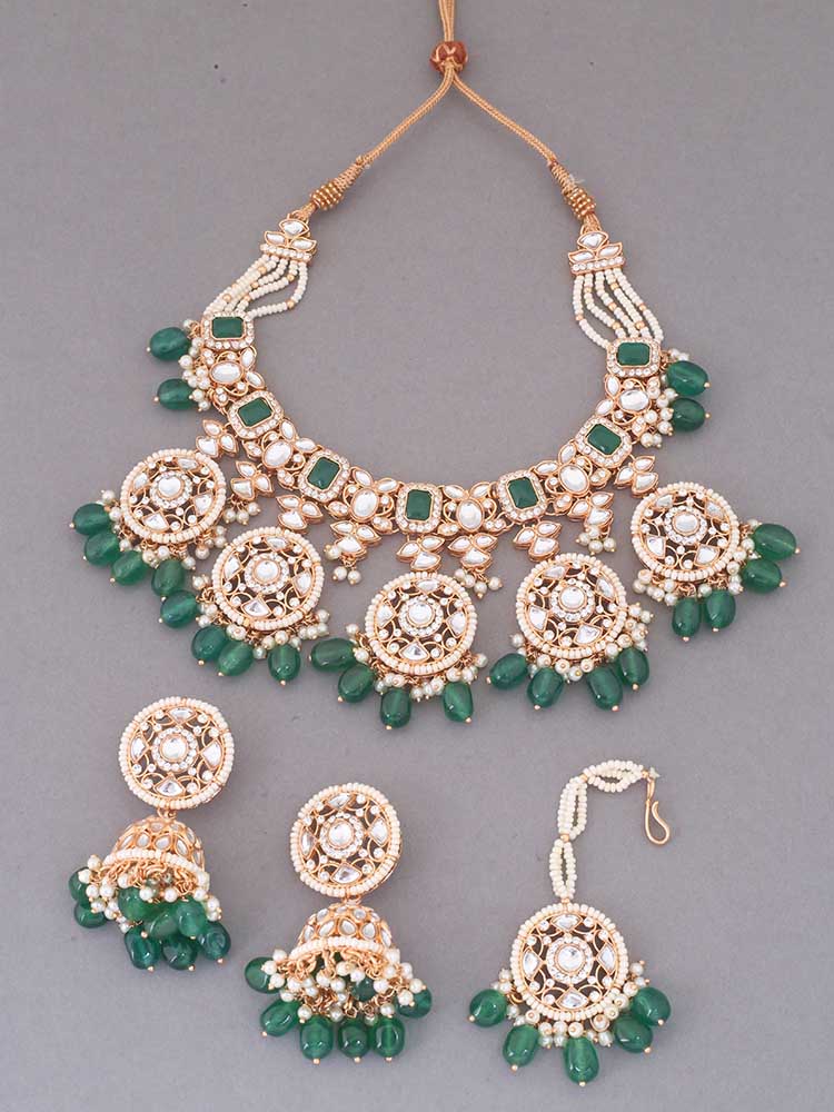 Emerald Abhra Jewellery Set