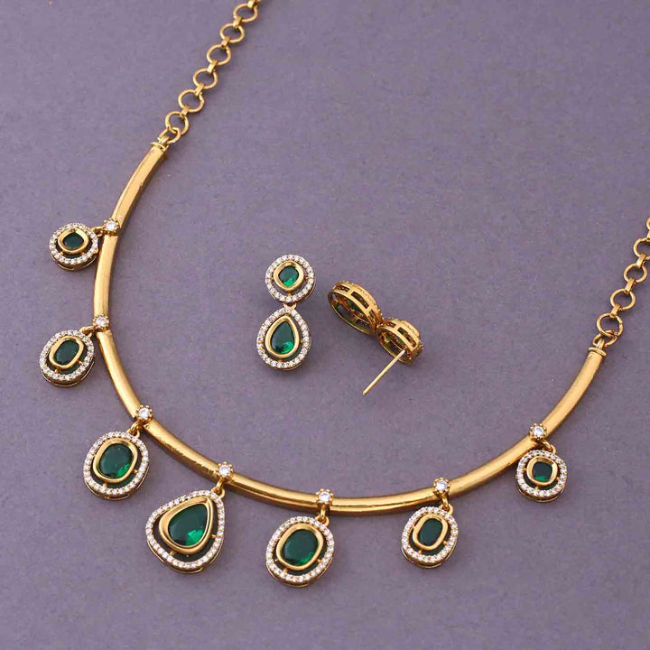 Emerald Abiba Hasli Antique Jewellery Set- New Arrival
