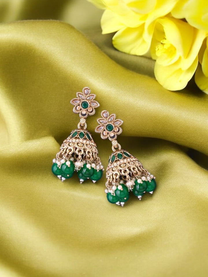 Emerald Aditika Jhumkis
