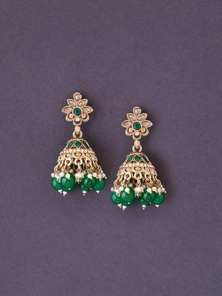 Emerald Aditika Jhumkis