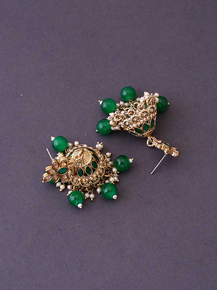 Emerald Aditika Jhumkis