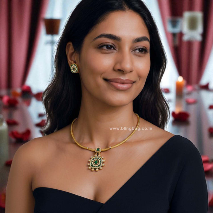 Emerald Agata Hasli Antique Jewellery Set - New Arrival