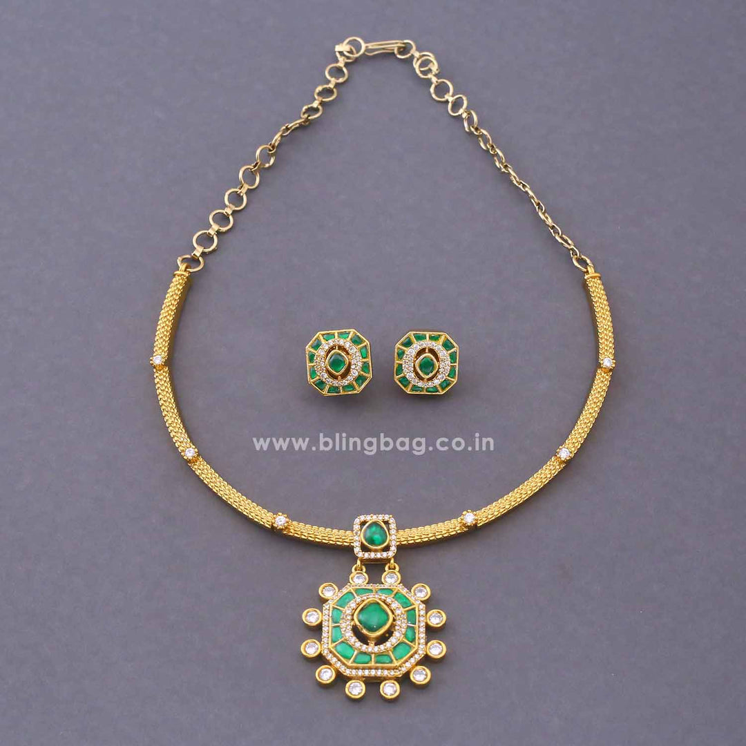 Emerald Agata Hasli Antique Jewellery Set - New Arrival