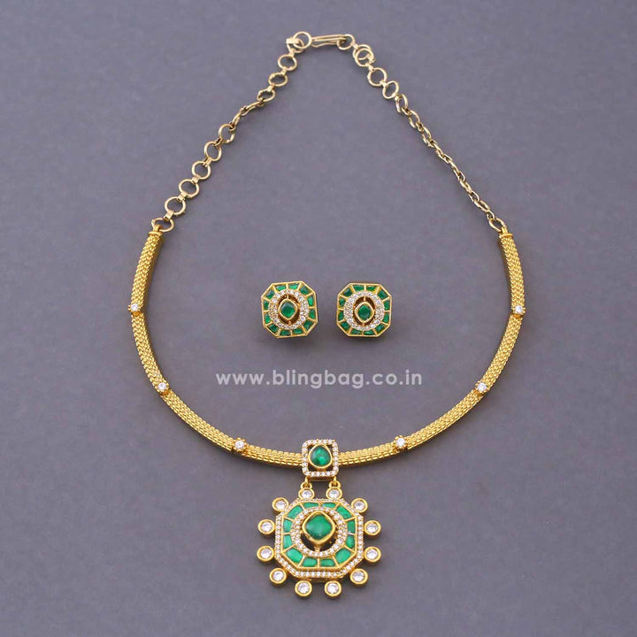 Emerald Agata Hasli Antique Jewellery Set - New Arrival