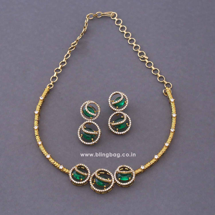 Emerald Agniya Hasli Antique Jewellery Set - New Arrival