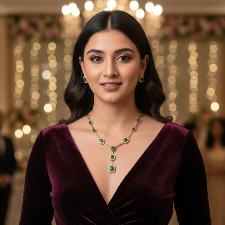 Emerald Aithra Antique Jewellery Set - New Arrival