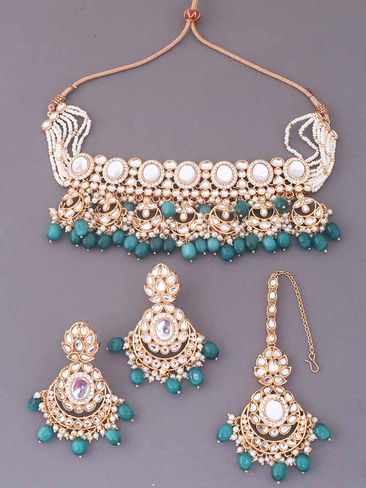 Jade Albina Kundan Jewellery Set