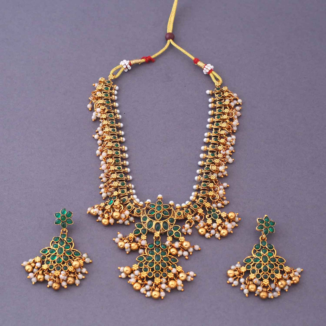 Emerald Alkavi Antique Jewellery Set-New Arrival