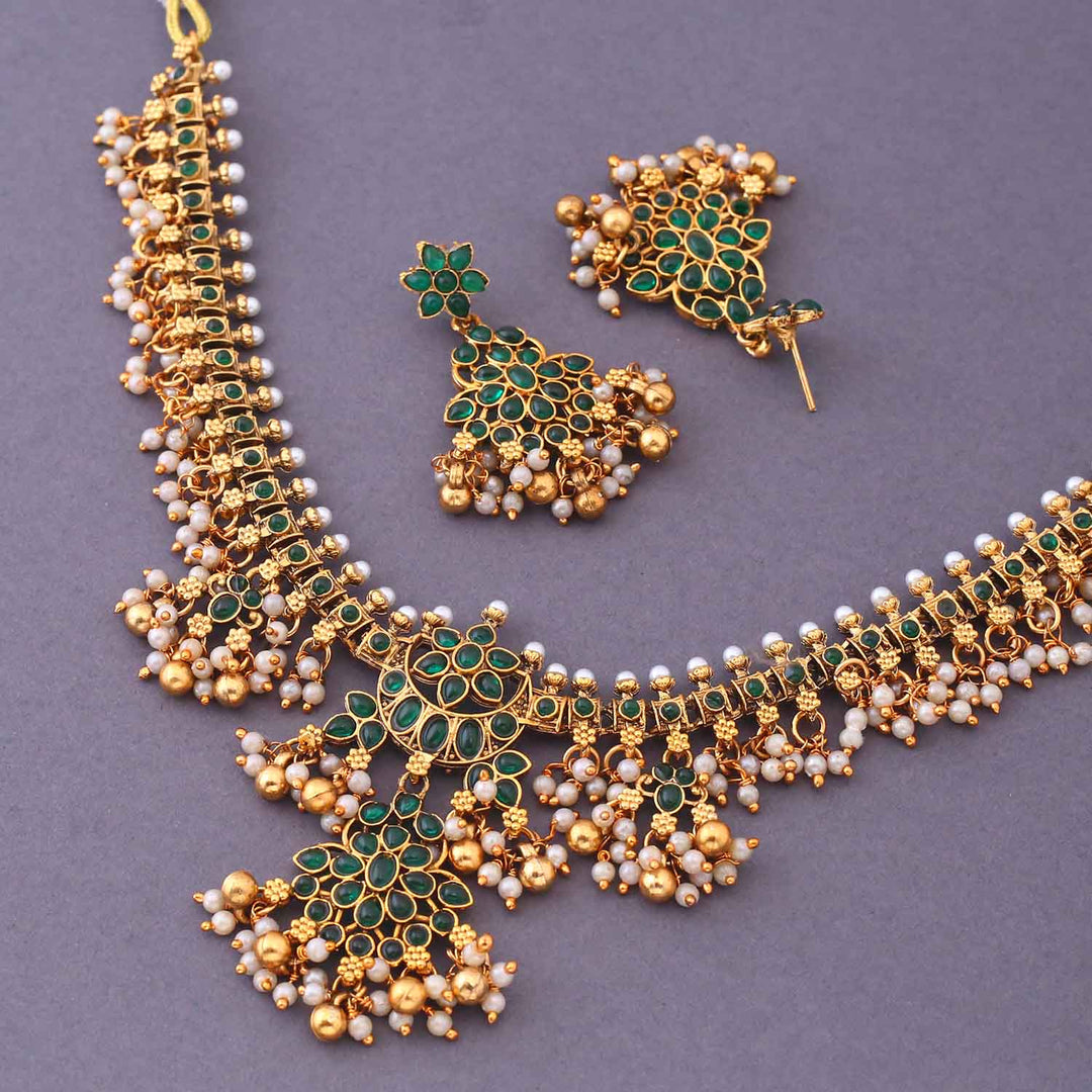 Emerald Alkavi Antique Jewellery Set-New Arrival